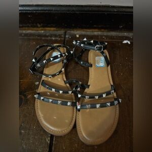Time and Tru Studded Ankle Wrap Gladiator Style Sandals
